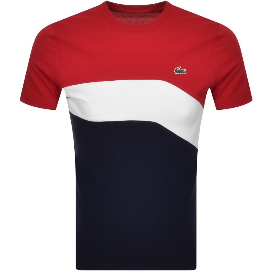 Alternative Image for ProductLacoste Sport Colour Block Logo T Shirt Red1